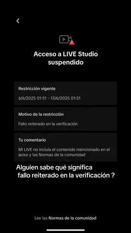 Si alguien tiene solución a este reporte que me ayude #reporte #ayuda #ban #shadowbanned 