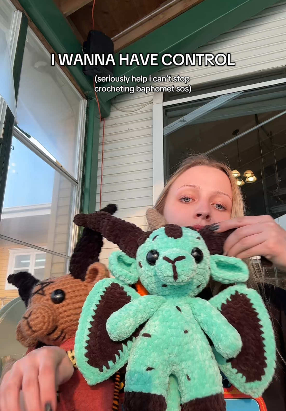 Send help 😭 Patterns on Etsy: LydsLunacyCrochet 🧶🖤 #BaphometBundle #CrochetPatterns #CrochetTok #Halloween #summerween 