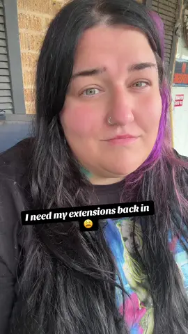 But it takes forever to put them in…. #emo #elderemo #goth #alt #hairextensions