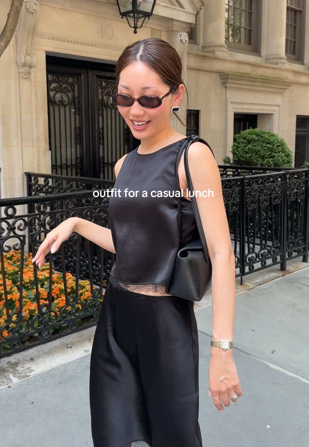 Love a chic black set @LESET @HEAVEN MAYHEM @Freja NYC @Le Specs @Anthropologie #outfitinspo #outfit #summeroutfit 