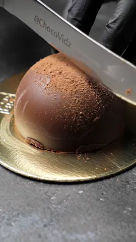 You won’t believe what’s inside this handmade chocolate dome – silky salted pistachio cream with real nut textures, cut open in one perfect slice. No preview, just pure reveal. Watch it ooze. #chocolate #chocovidz #satisfying 