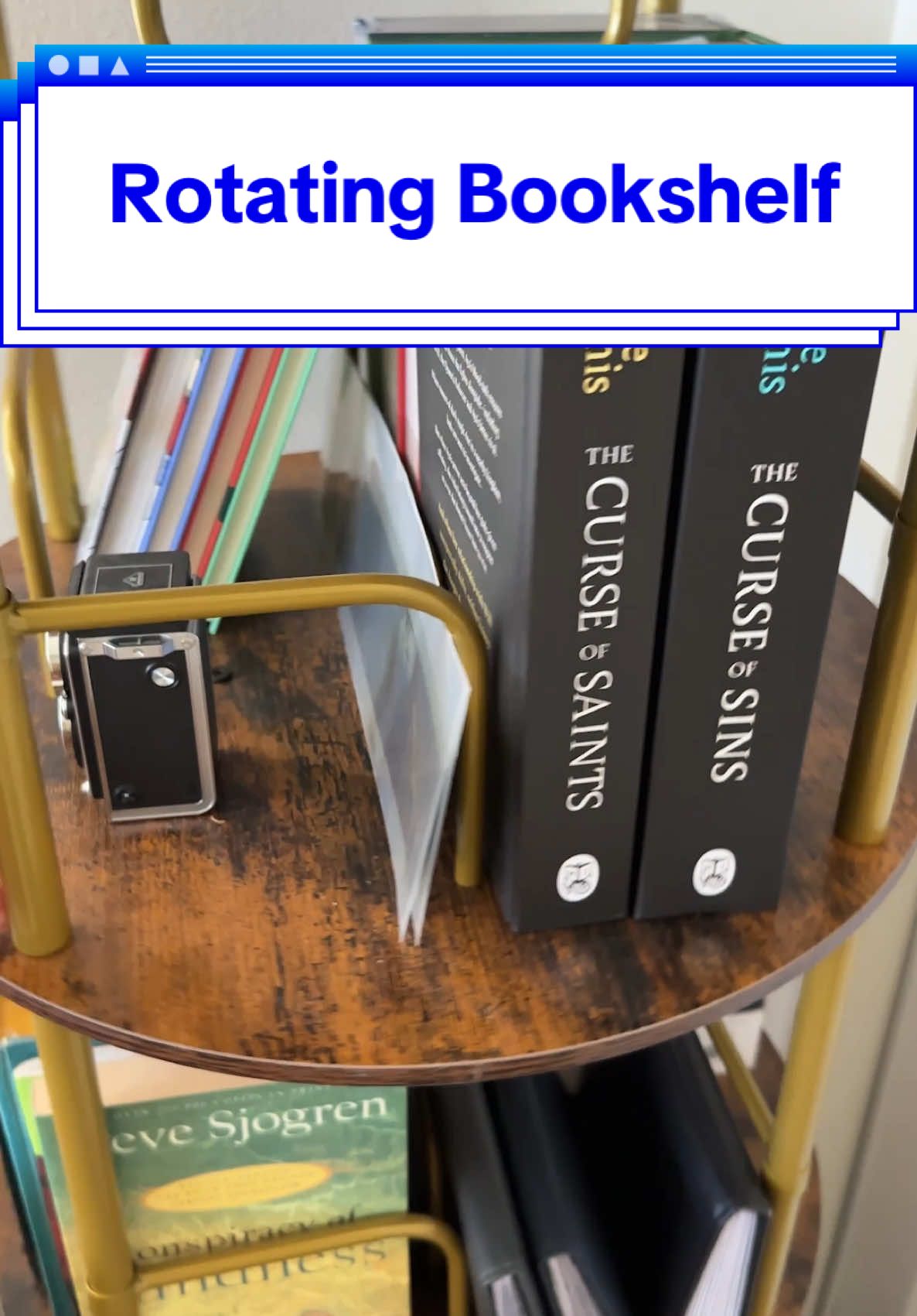 It’s like your own little bookstore, but at home #rotatingbookshelf #bookshelf #BookTok #rotatablebookshelf #TTSThunderbolt #tiktokshopcreatorpicks #TikTokShopSummerTurnUp 