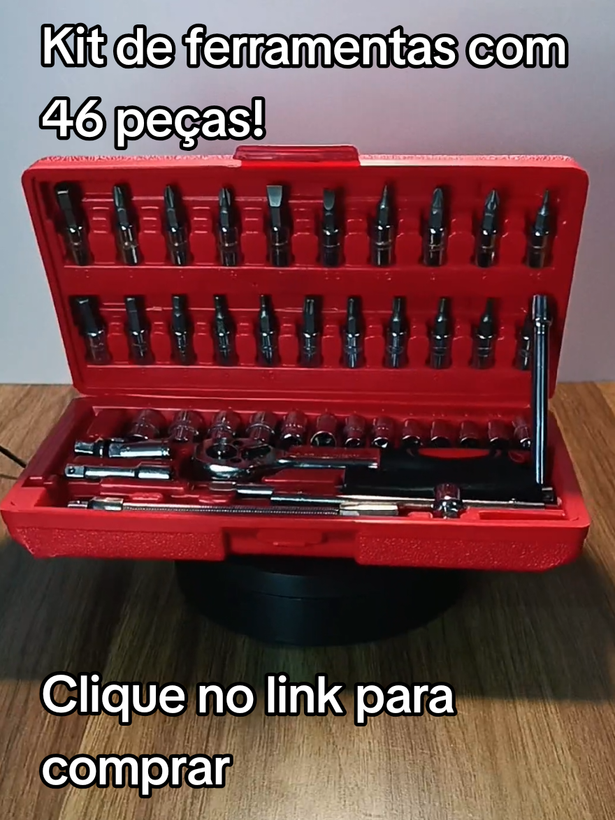 🎁 Kit de ferramentas com 46 peças! Nunca mais fique na mão na hora do aperto! ✅ Soquetes, chave catraca e muito mais. ✅ Ideal pra carro, casa ou oficina. ✅ Compacto, resistente e super completo. 👉 Aproveite e garanta o seu agora! 📩 clique no Link aqui no vídeo. #FerramentaInteligente #DicaÚtil #CompreAgora