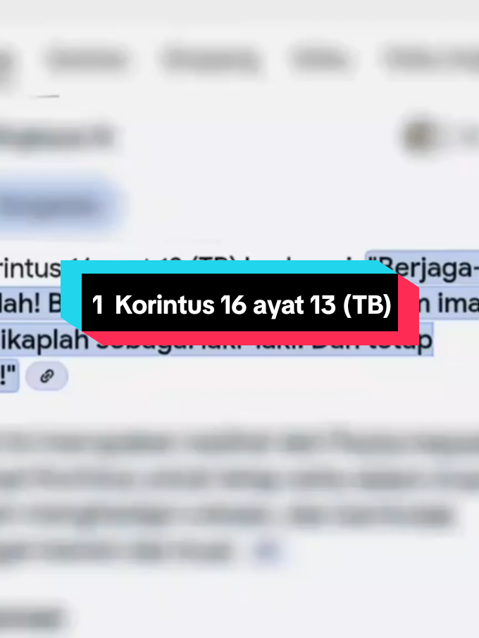 1 Korintus 16 ayat 13 TB  #kristenprotestan #soalkristen #alkitabkristen #ayatalkitab #firmantuhan #gereja  #tuhanyesusmemberkati #alkitab #khotbahkristen #tuhanyesusbaik  #renungankristen #fyp 