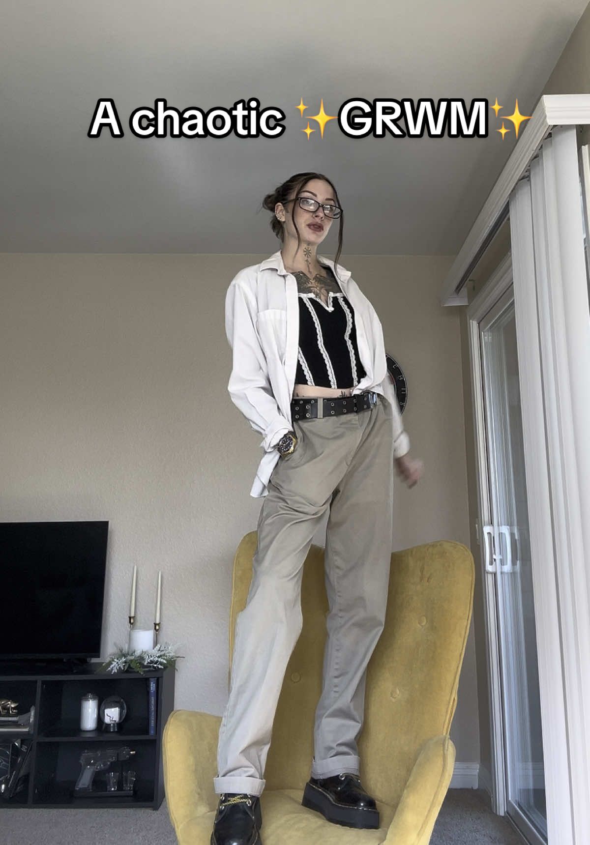 Another chaotic GRWM ft Nicos pants 🤷‍♀️😂 #GRWM @Dr. Martens 