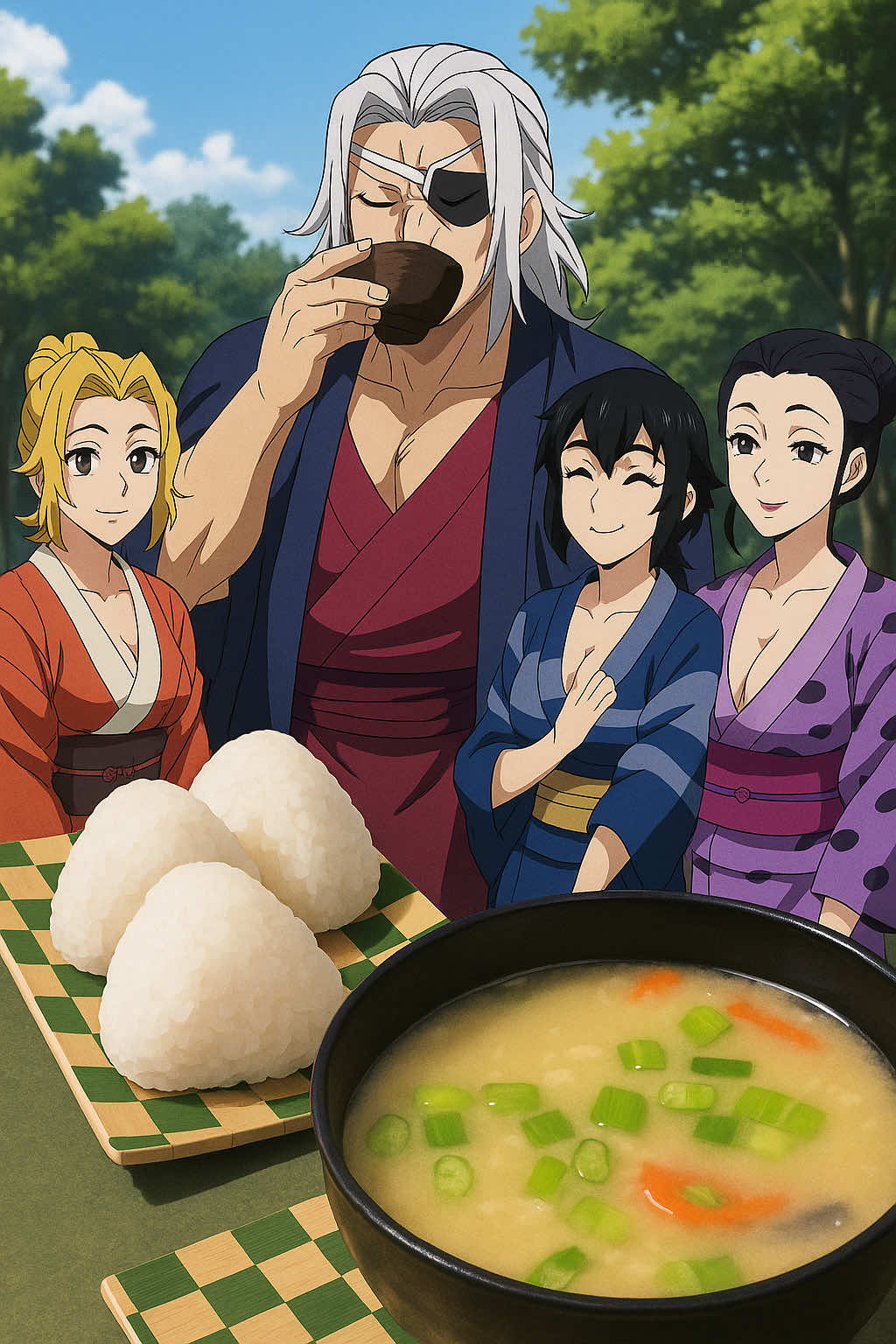 【塩分補給】 #豚汁#おにぎり#宇髄天元#塩分補給 #鬼滅の刃 #animecooking #kimetsunoyaiba #和食