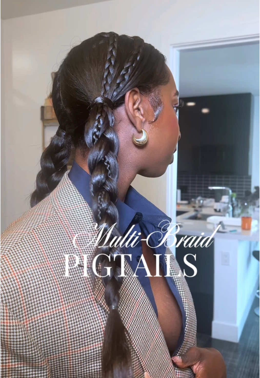Im obsessed with this multi-braid pigtail look! Two of my favorite things. Braids and clip ins. If you aren’t using goop and sprays to make your look stay in place all day.. GIRL let me put you on. My favorite goop right now is the @Shinenjam Shine N Jam extra hold gel. It give my hair a SERIOUS shine which I looove! Plus the @got2bUSA Got2B Glued blasting freeze spray prevents me from having to use bobby pins which I really love because I haven't figured out how to use bobby pins without them sticking out somewhere or falling right out of my do! #pigtails #hairstyleideas #blackhair #braidhairstyle #got2b #got2bstyled #shinenjam #braids #braidedpigtails 