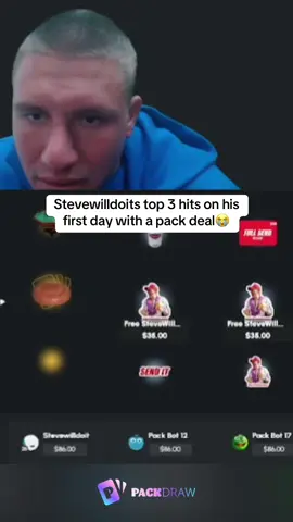 Stevewilldoits top 3 hits on his first day with a pack deal😭 #kickstreaming 