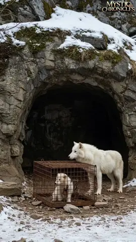 Mother Snow Wolf Saves Her Cubs with the Help of an Old Guy! #wolf #wolfrescue #animalrescue #rescue 