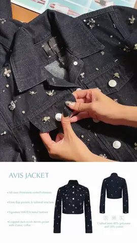 Avis Jacket is designed with a basic crop-top form, we add more sparkling details to make it more unique 💙🦋