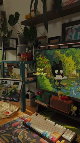 slow saturday 🍃 #cozyathome #cozysetup #desksetup #setuptour #setupinspiration #ghibli #xyzbcafypシ 