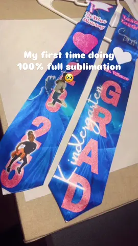 This was my first time how did I do? #sublimation #gradstole #2025grad #glittervinyl #irononvinyl 