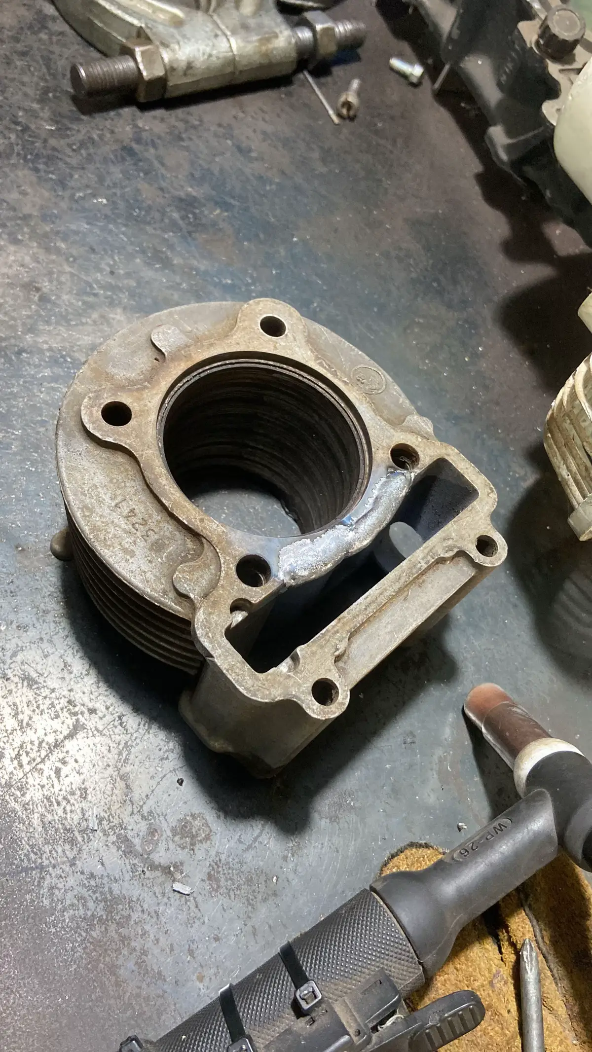 Tambah daging untuk bore up mio piston 68 , Las TIG almunium IJM89 WA081332668889