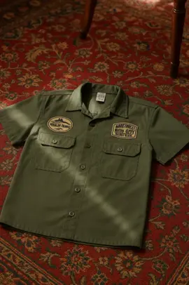 Promo baju Qwertylife Workshirt Technical Olive #kemeja #outfit #fyp 