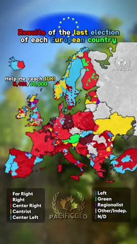 ⚠️ I went by WIKIPEDIA'S INFO to determine where a party is politically, don't get mad at me for it. Also sorry for mixing up the colors if it really upsets you all and matters that much. | 🗳️ Results of the last election of each European country 🇪🇺 #mapping #map #pacificgeo #geography #fyp #viral #election #politics ⚠️ Educational purposes only!