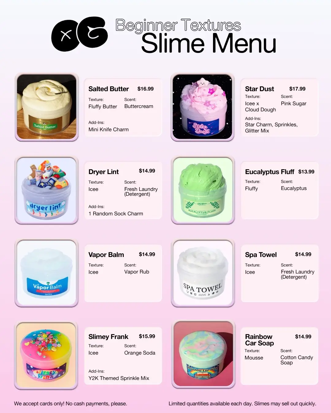 We can’t wait to meet you and your slime besties <3 ✧˖°⊹ Mini FAQ: 📍 Where is the pop-up?  The event is in Los Angeles! Check your email for the full address. Parking is available in front and around the area. Give yourself extra time just in case. ⏰ How long can I stay?  Each RSVP is for a 1 hour window, but we kindly ask that you limit your visit to 15 minutes to help keep things running smoothly for everyone. 🚪 How does entry work? Entry is first come, first served A limited number of guests allowed inside at once One ticket = one person (unless you added extra guests at checkout) We can't admit anyone not on the guest list 📲 Do I need a physical ticket?  Nope! Just show your Eventbrite email or Apple Wallet pass. We’ll be checking names at the door. ⌛ Can I come early or late?  Please don’t arrive more than 1 hour after or earlier than your scheduled time. 👯 Can I bring a friend?  Only if you added them during registration. No swaps or add-ons allowed due to capacity limits. ❓Still have questions?  Check the FAQ on our event page before you arrive!