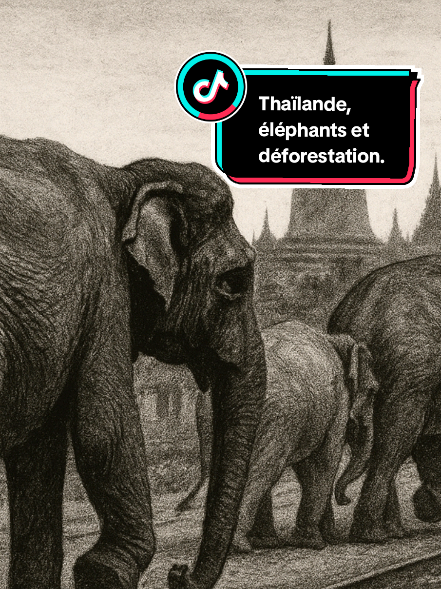 Thaïlande, éléphants et déforestation, quand l'insolite rencontre le dramatique. #fyp #pourtoi #animaux #culture #actu 