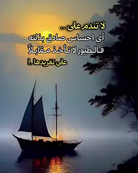 لا تندم على اي احساس صادق بذلته فالطيور لا تأخذ مقابلاً على تغريدها ..! #اكسبلووووورررر #عبارات_عن_الحياة #اقتباسات #اقوال #خواطر #fypage 