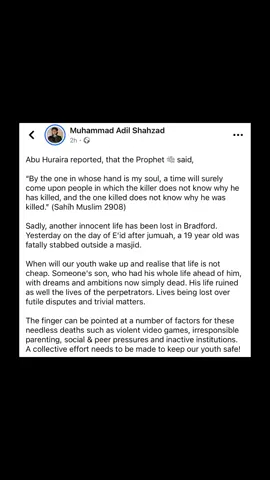 19-Year-Old Murdered in Bradford on Eid Day  #ahlusunnahwaljamaah #sunni #sunnitiktok #islam @Muhammad Adil Shahzad 