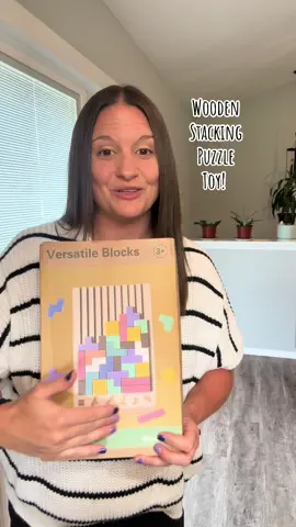 Wooden stacking puzzle toy! Perfect for those hot summer days stuck inside for your kiddos! My kids are so excited to play with this! Grab yours today!