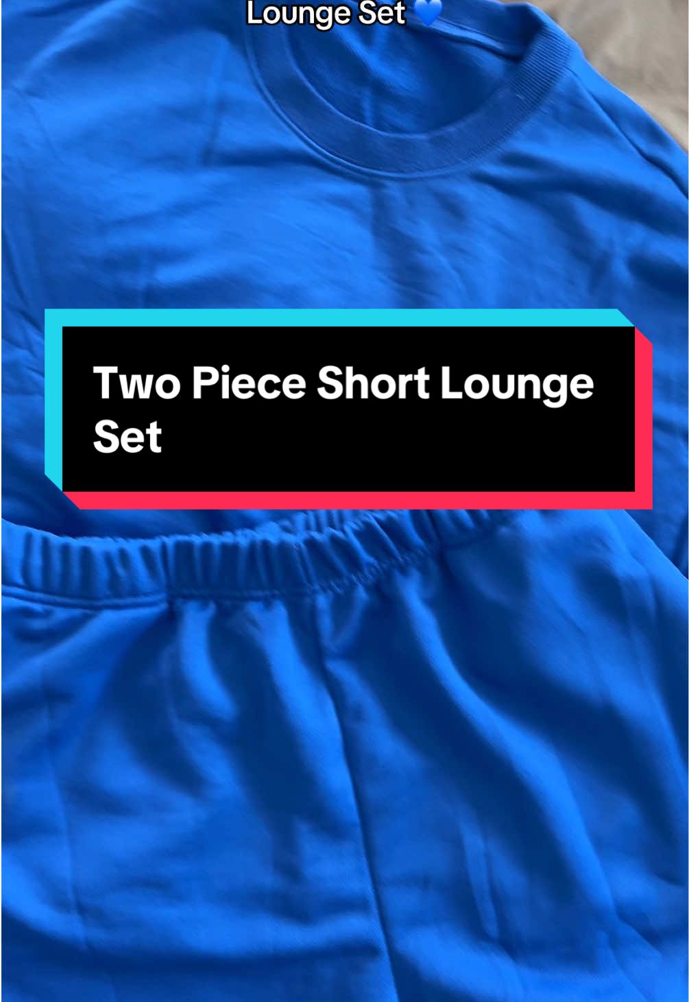The material is super breathable and it’s so comfy! Perfect for a more elevated lounging around look 💙  #tiktokshopcreatorpicks #loungeset #twopieceset #momlife #styletiktok #summervibes  Blue two piece short lounge set