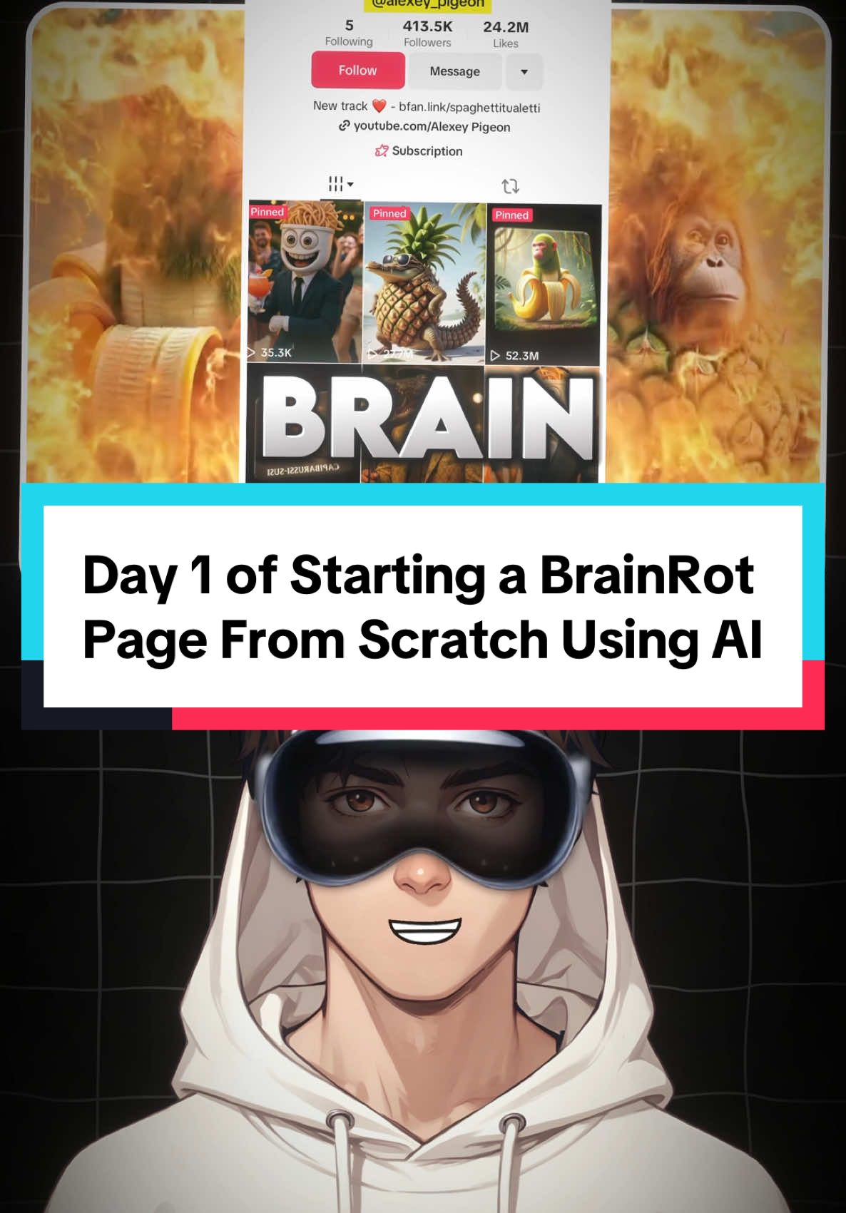 Day 1 of Starting a Brainrot Page From Scratch Using Only AI 🧠🤖 #tiktokautomation #ai #aitools #contentcreator #makemoneyontiktok 