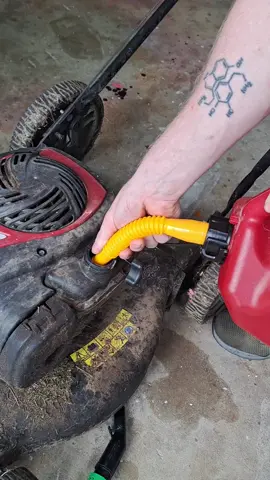 Be honest, everyone hates the new safety nozzles!! These old-school pour spouts are a game changer!! #gas #refuel #fyp #trending #yardwork #landscaping #qualityoflife #spillage 