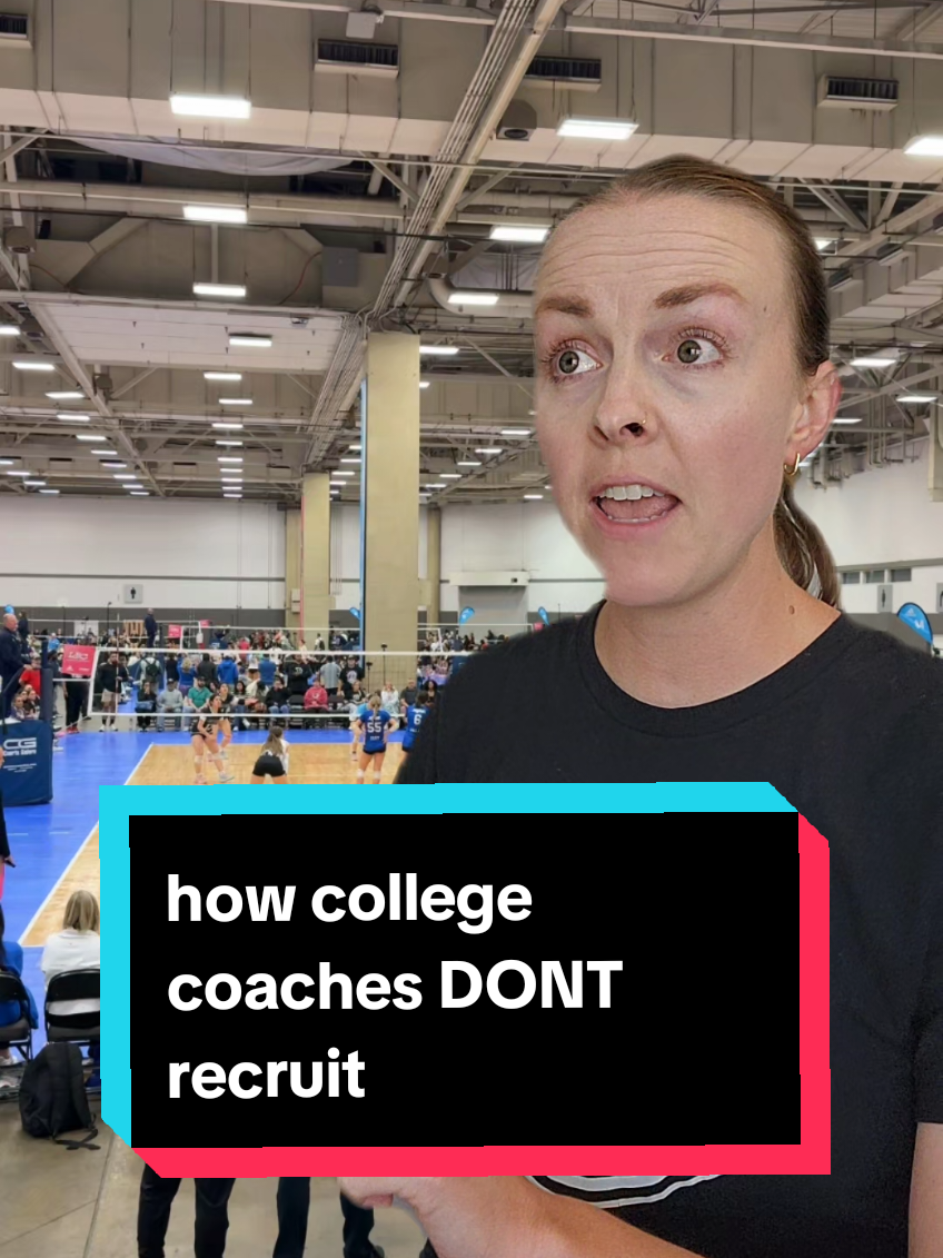 College coaches don’t just stumble onto athletes and hand out scholarships…they walk into tournaments with a plan of who they are going to evaluate. In my Nationals Prep Masterclass next week, I’ll teach you how college coaches REALLY recruit—so you can make the most of your last opportunity to get evaluated this club season! Sign up through the link in my bio 👇 #volleyballrecruiting #volleyballparents  #collegevolleyball #nationalsready #recruitingtruths #greenscreen 