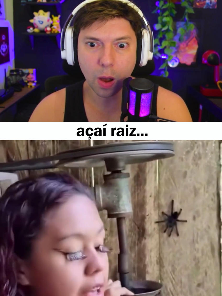 E eu esperando essa aranha cair no pote de açaí 😂🕷 . #react #humor #comentarios 