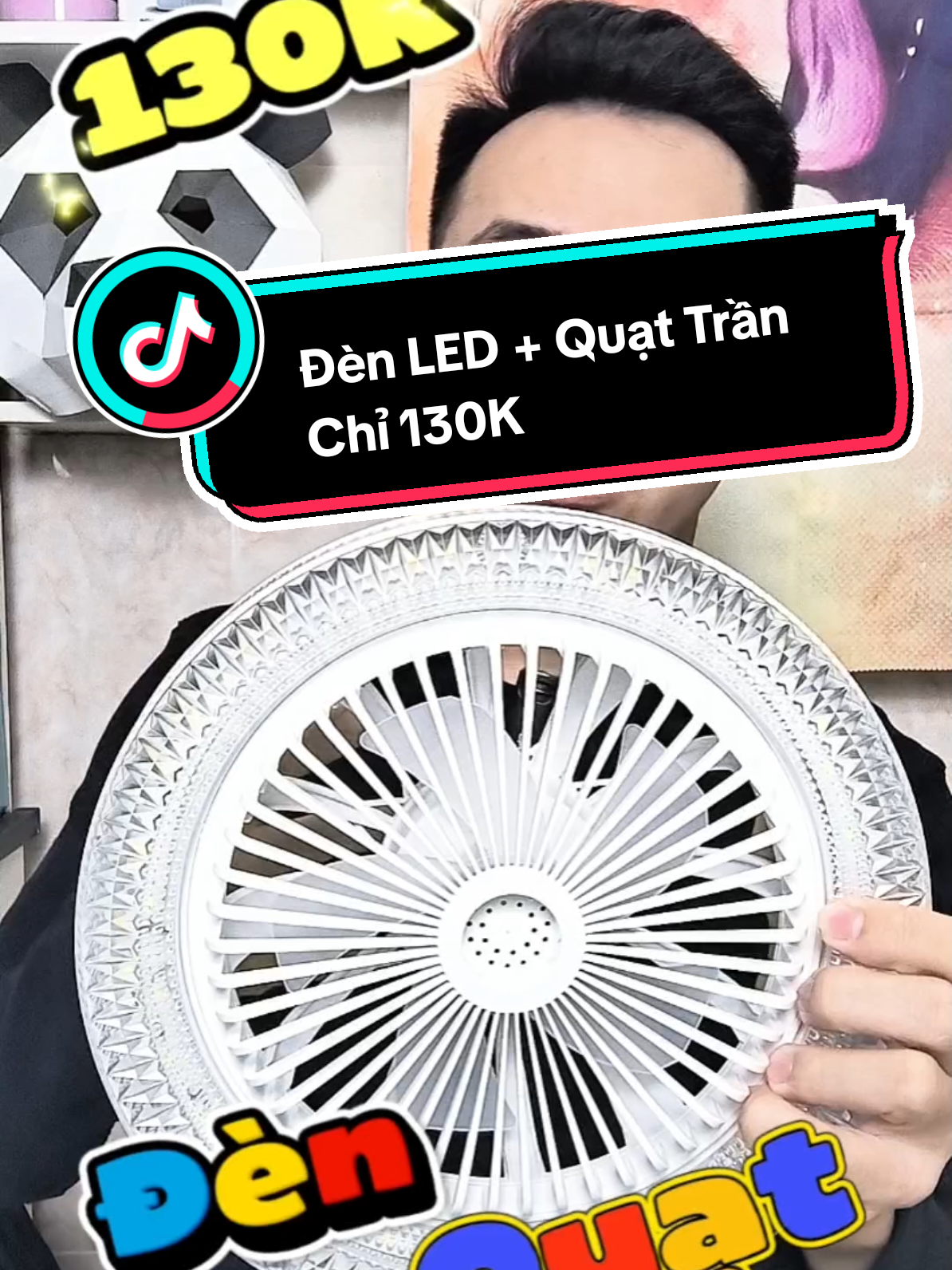 Đèn LED + Quạt Trần Chỉ 130K #anhdaugau #denled #denledtrangtri #quattran  #denledthongminh #quat 