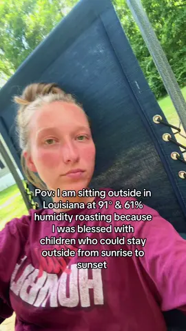 look, i love to be outside but can we take breaks pls?! 😂😭 two of mine NEVER want to go inside #louisiana #heat #summerheat #Summer #sahm #motherhood #mom 