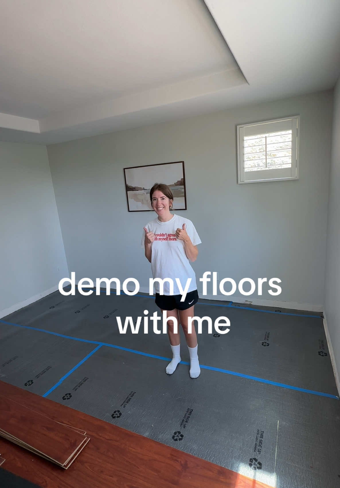It’s officially time to say goodbye to their cherry red floors 😘 #flooring #homereno #flooringinstallation 