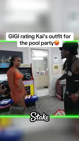 Gigi rating Kai’s outfit for the pool party  #Kai #kaicenat #twitch #fyp #amp #rayasianboy #tota kai cenat twitch livestream amp pool party #poolparty tota 