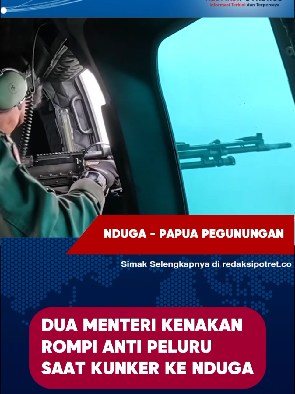 NDUGA, Redaksipotret.co - Menteri Pertahanan RI, Sjafrie Sjamsoeddin bersama Menteri Keuangan RI Sri Mulyani Indrawati melakukan kunjungan kerja ke Papua, Sabtu (7/6/2025). Dilansir dari laman kemenhan.go,id, Menhan dan Menkeu menekankan pentingnya sinergi antara pertahanan negara dan kekuatan keuangan negara dalam mendukung stabilitas nasional. Hal tersebut merefleksikan pandangan strategis pemerintah bahwa pertahanan negara harus selaras dengan keuangan negara karena keduanya saling beririsan.  Pertahanan negara membutuhkan dukungan keuangan negara untuk mewujudkannya. Demikian pula sebaliknya, dengan pertahanan yang kuat akan mendukung perekonomian sehingga menguatkan keuangan negara. Menteri Pertahanan dan Menteri Keuangan mengawali kegiatan dengan kedatangan di Bandara Mozes Kilangin,  Kabupaten Mimika, Papua Tengah bersama rombongan dan melanjutkan penerbangan menuju Bandara Kenyam, Kabupaten Nduga, Provinsi Papua Pegunungan.  Setibanya di Kenyam, rombongan langsung menuju Pos Komando Taktis (Poskotis) Yonif 733/Masariku untuk meninjau secara langsung situasi dan kondisi di lapangan di wilayah tersebut. Kunjungan kali ini juga merupakan yang pertama untuk Menteri Keuangan ke daerah rawan konflik di Nduga.  Sebelumnya, Menteri Pertahanan dan Menteri Keuangan menerima paparan mengenai wilayah operasi beserta perkembangan situasi terkini dari Panglima9 Komando Gabungan Wilayah Pertahanan III, Letnan Jenderal TNI Bambang Trisnohadi.9 Usai menerima paparan situasi, untuk meyakinkan sinergisitas pertahanan negara dan keuangan negara, kedua menteri mengunjungi pasukan TNI yang bertugas di garda terdepan di daerah rawan konflik Papua.  Selama kegiatan kunjungan ke Kenyam, kedua Menteri bersama delegasi dari Kemhan dan Kemkeu mengenakan rompi anti peluru karena memang daerah tersebut termasuk daerah berisiko tinggi di Papua. Kunjungan langsung oleh kedua menteri ke garis depan Papua kali ini telah menunjukkan komitmen Kementerian Pertahanan dan Kementerian Keuangan untuk saling bersinergi menopang terwujudnya keamanan dan stabilitas nasional, meskipun berhadapan dengan sejumlah risiko di daerah rawan konflik. Selanjutnya, keduanya berinteraksi dengan Forum Koordinasi Pimpinan Kabupaten (Forkopimkab) Nduga serta masyarakat setempat. Kegiatan dilanjutkan dengan peninjauan lapangan sebelum Menteri Pertahanan melanjutkan rangkaian kunjungan kerja menuju Merauke.