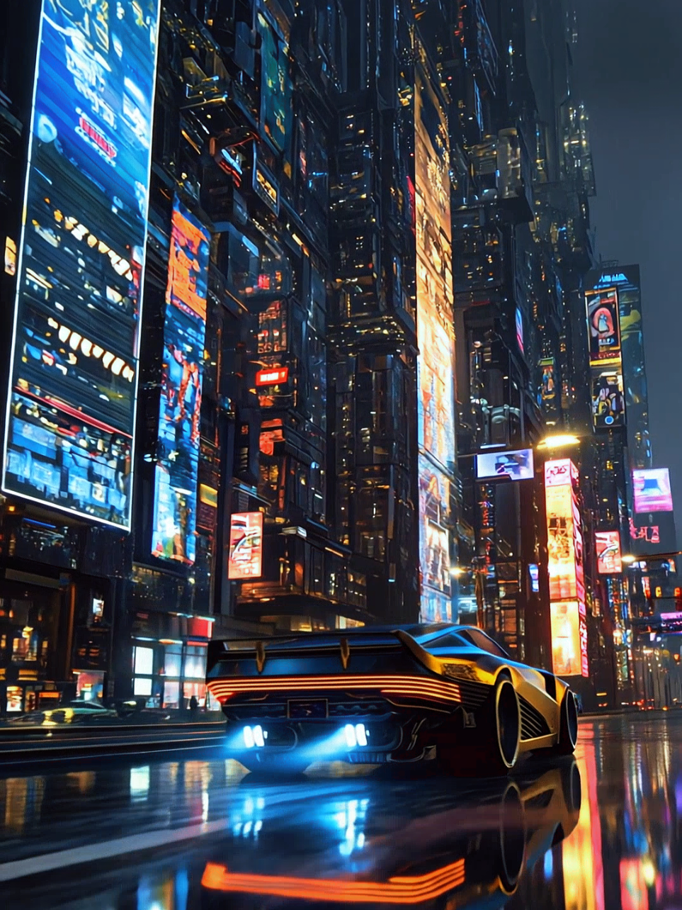 #ai #aivideo #reel #reels #aigenerated #cyberpunk #cybercity #car 