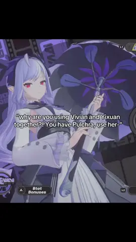 typing this here because I’m tired of ya’ll crying under my comment 🥀🥀 I don’t like Pulchra, and I think she’s the most unneeded character in zzz, yes I think she’s pure gooner s (I really don’t care about gooner stuff btw), like look at how other characters that also r gooner got treated vs how she got treated, wow the only time you can actually find out something about her was during a LIMITED event, not even an archive and her trust events which let’s be honest, don’t give enough lore🥀 And this is purely MYYYYYYYY opinion, if you like her cool, I don’t and I won’t 😭 fyp #zzz #zenlesszonezero 