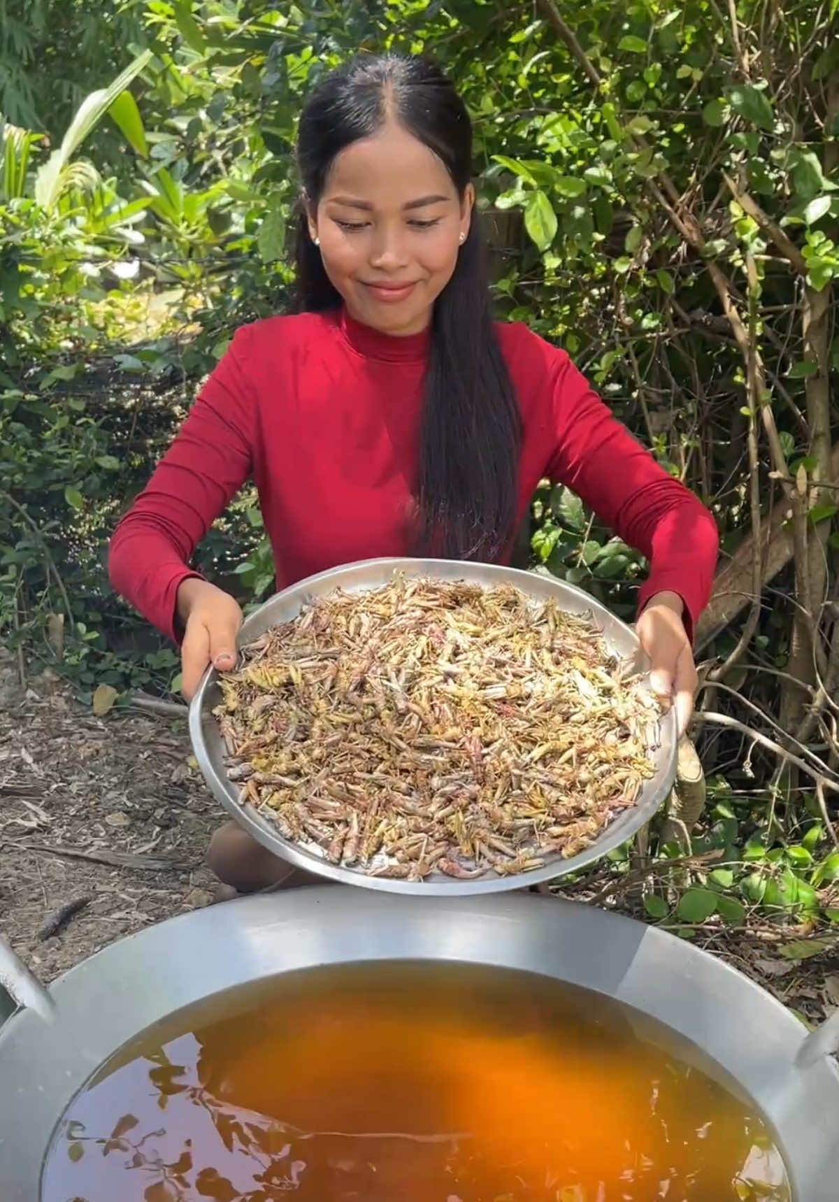 Fried Grasshoppers recipe #srcooking #grashopper 