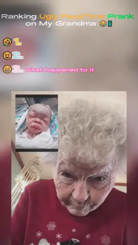 Ranking Ugly Face Time Prank on My Grandma #funnyvideos #fyp #baby #facetime #fyp #😂 #prank 