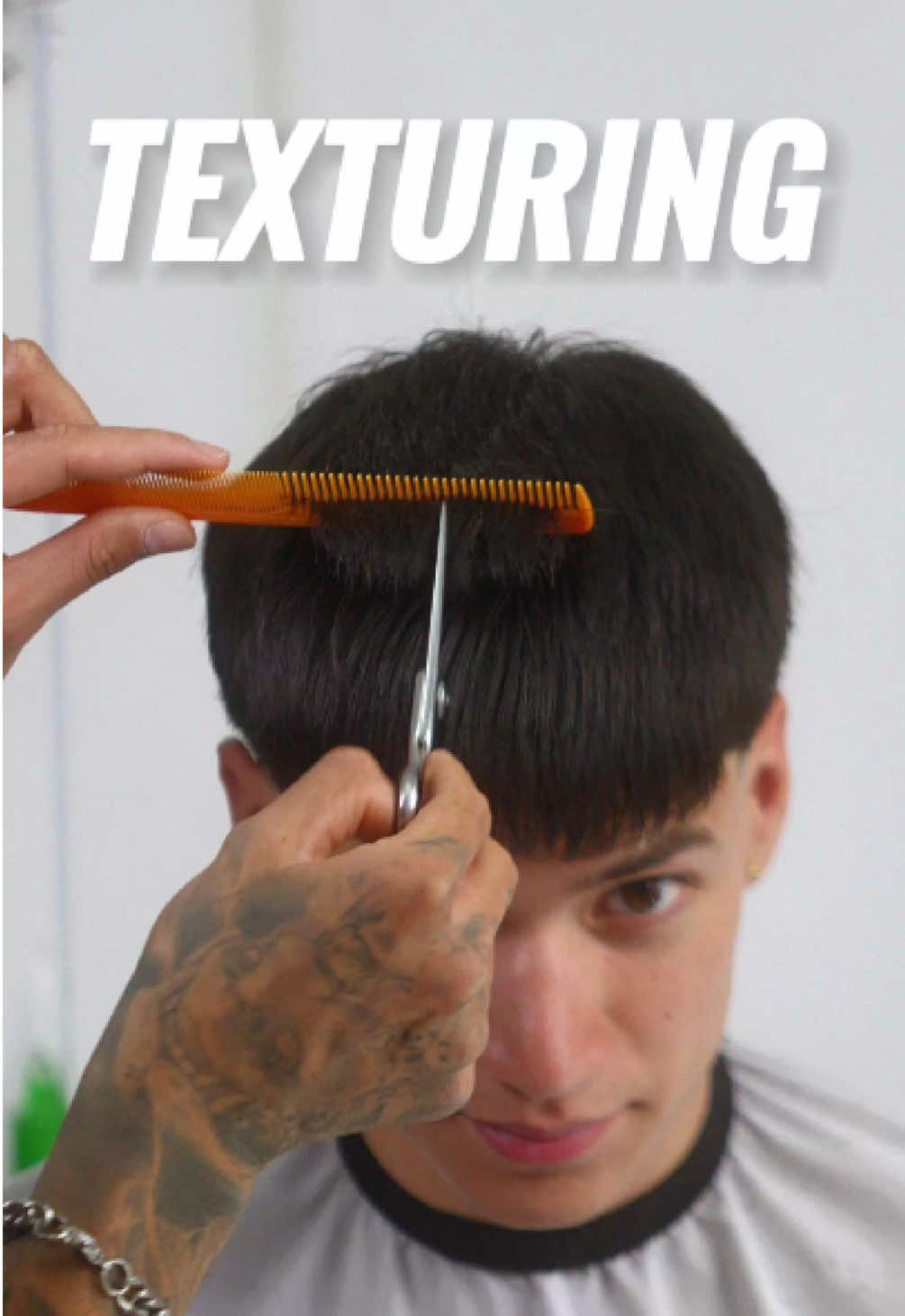 Need a haircut in Calgary? Click the link in my bio to book an appointment  3 ways to texture hair #yyc #trendyhaircut #barber #straighthair  #haircutideas #midtaper #texturedfringe