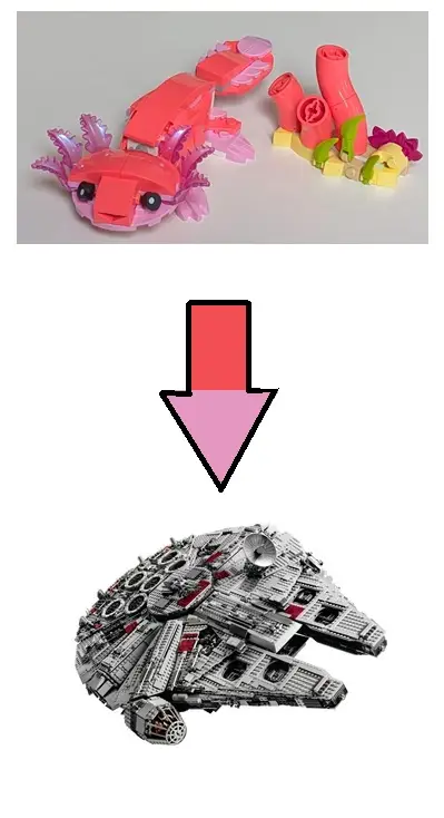 #fyp another #willitfalcon #willitmillenniumfalcon  #canitmillenniumfalcon todays #lego #build #moc #alternative rebuilding an #axolotl into the #millenniumfalcon #starwarslego  I'm not a big fan of #pink but this was definitely an exception  #starwars #starwarsships  thank you again to Brad Barber/ #creativecaravan on #rebrickable for the great instructions  @LEGO @Star Wars @Disney @LucasFilm 