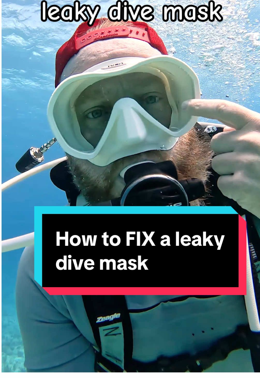 How to keep your dive mask from leaking underwater 🤿👌💦 #scubamask #scubatiktok #scubadiving #scubadivingtips #snorkeling #scubadivingwithkenny 
