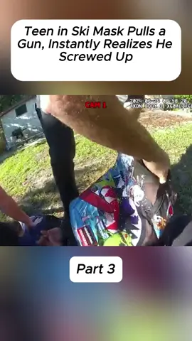 Teen in Ski Mask Pulls a Gun, Instantly Realizes He Screwed Up#cop #copsoftiktok