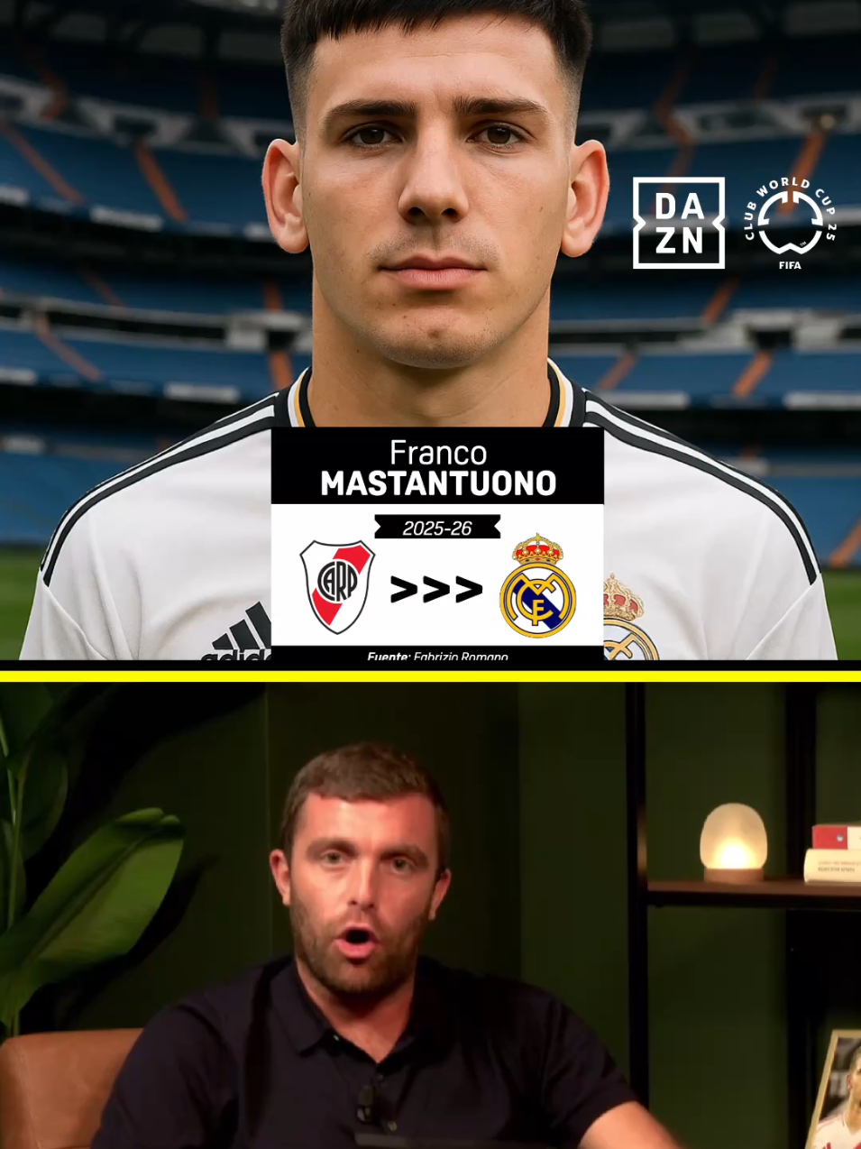HERE WE GO! 🙌 FRANCO MASTANTUONO, NUEVO JUGADOR DEL REAL MADRID. ¡Todos los detalles de su fichaje te los cuenta  @Fabrizio Romano ! #DAZNTransfer 🔥 #tiktokfootball #tiktokfootballacademy 