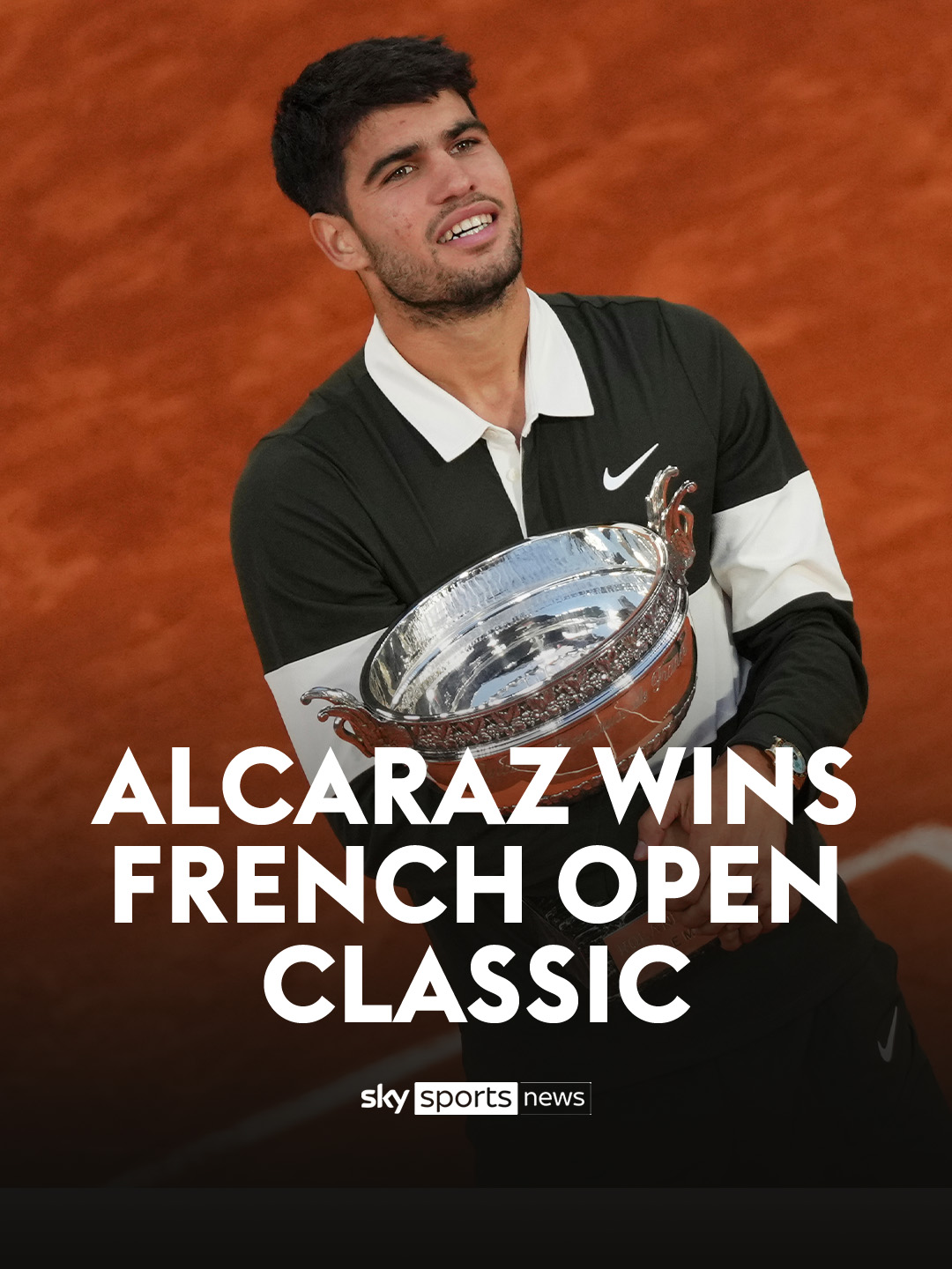 Carlos Alcaraz beats Jannik Sinner after coming back from two sets down to defend his French Open title in a match lasting five hours and 29 minutes. #alcaraz #carlosalcaraz #janniksinner #frenchopen