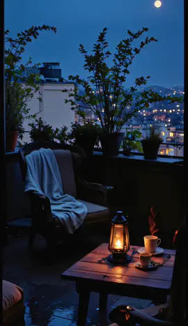 roof of the house #plants #lighting #city #plane #sky #moon #stars #lantern #cup #night #videobackground #smoke #relax #saudiarabia  #saudiarabia🇸🇦 #السعودية 