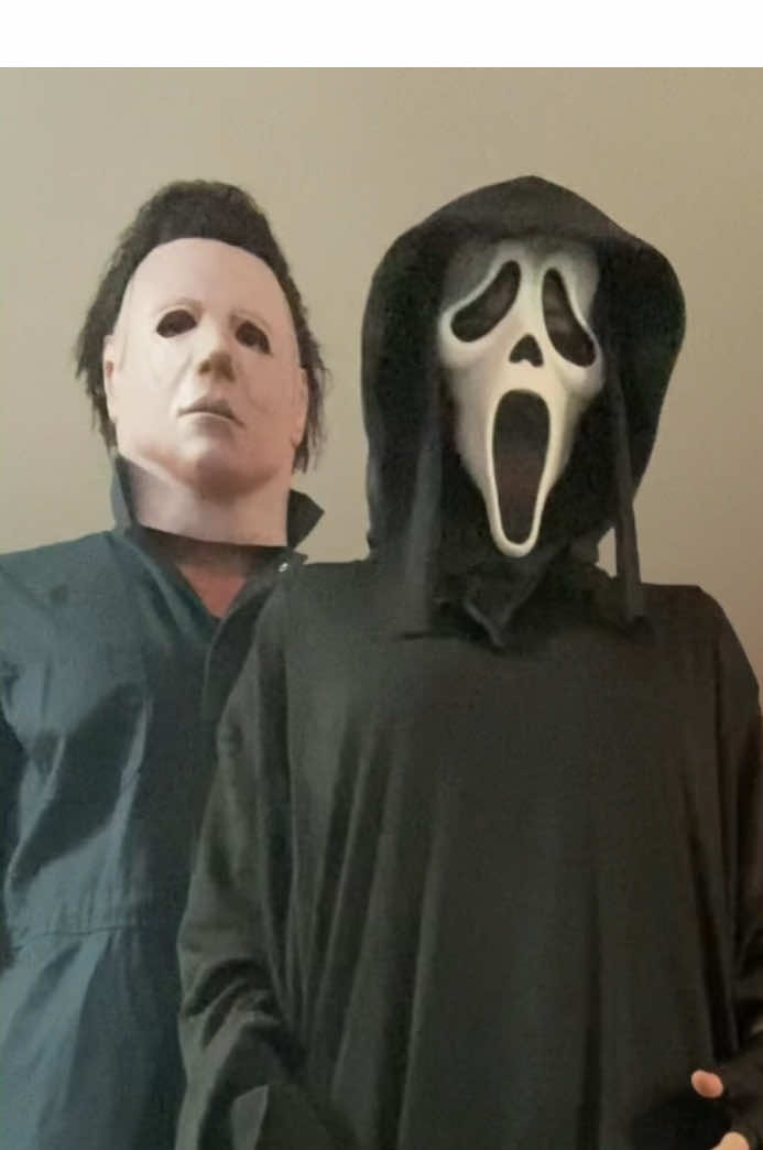Outta my way ghosty.. @thekilling_ghost  #michaelmyers #ghostface #halloween1978 #funny #fypageシ #horrortok #theshape #theboogeyman #scream #scarymovie 