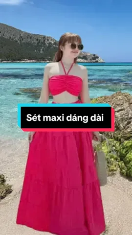 Sét maxxi dáng dài , áo cúp ngực dây buộc #macdepmoingay #fashion #max #maxibien #setdodibien #setdodibien 