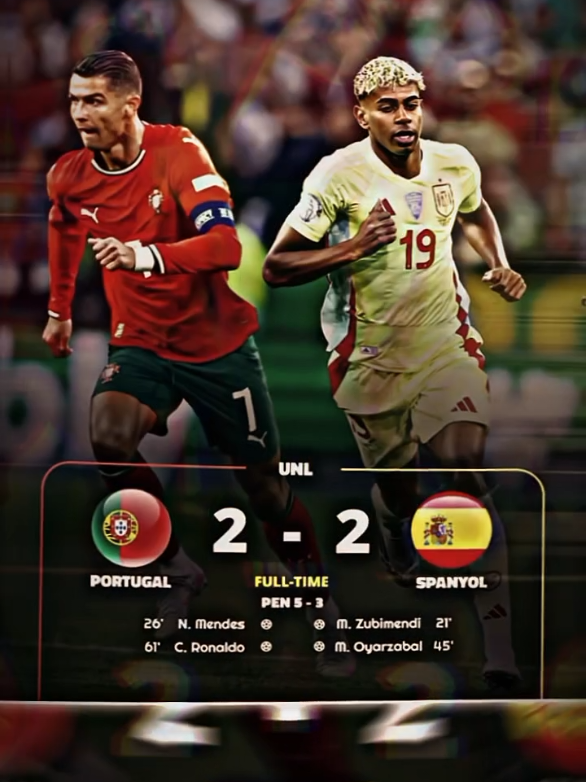 ronaldo menang di final UNL🥶🤩| #fyp #sepakbola #foryou #tiktok #4u #football #portugal🇵🇹 #spanyol 🇪🇸 #ronaldo #lamineyamal 