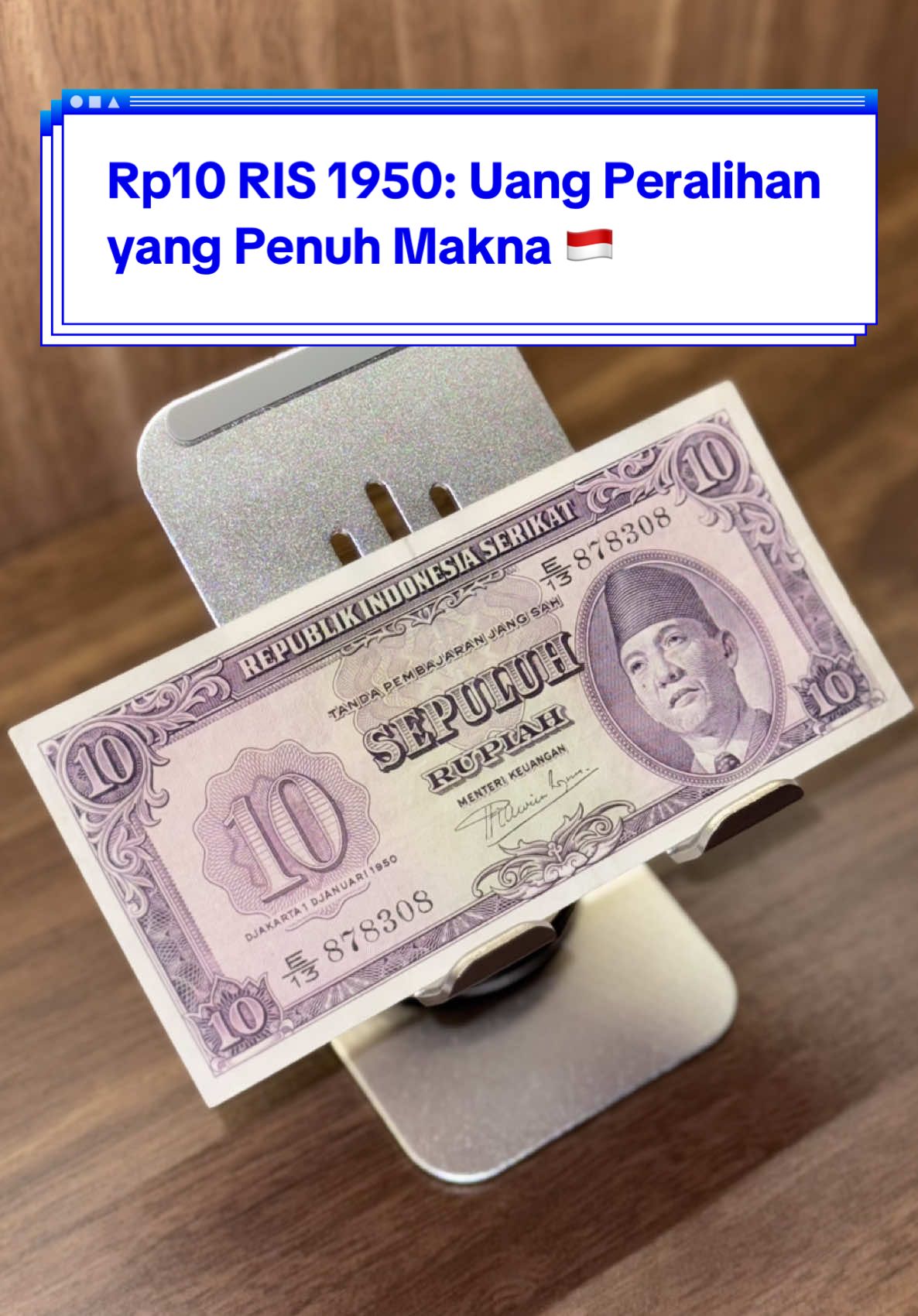 SOLD OUT ‼️ - 💰 UANG 10 RIS 1950 – KOLEKSI LANGKA DARI MASA TRANSISI NEGERI 🇮🇩 Siapa sangka, uang Rp10 tahun 1950 ini jadi saksi bisu perjalanan sejarah Indonesia? Di bagian depan ada Soekarno, si pemimpin revolusi, dan di belakang ada hamparan sawah yang melambangkan tanah air kita yang subur. #uangjadul   #uangRIS   #uang1950   #uangantik   #koleksiuang   #kolektorindonesia   #numismatik   #sejarahindonesia   #jualuanglama   #rupikun   #fyp   #koleksiuangkuno   #moneycollector  