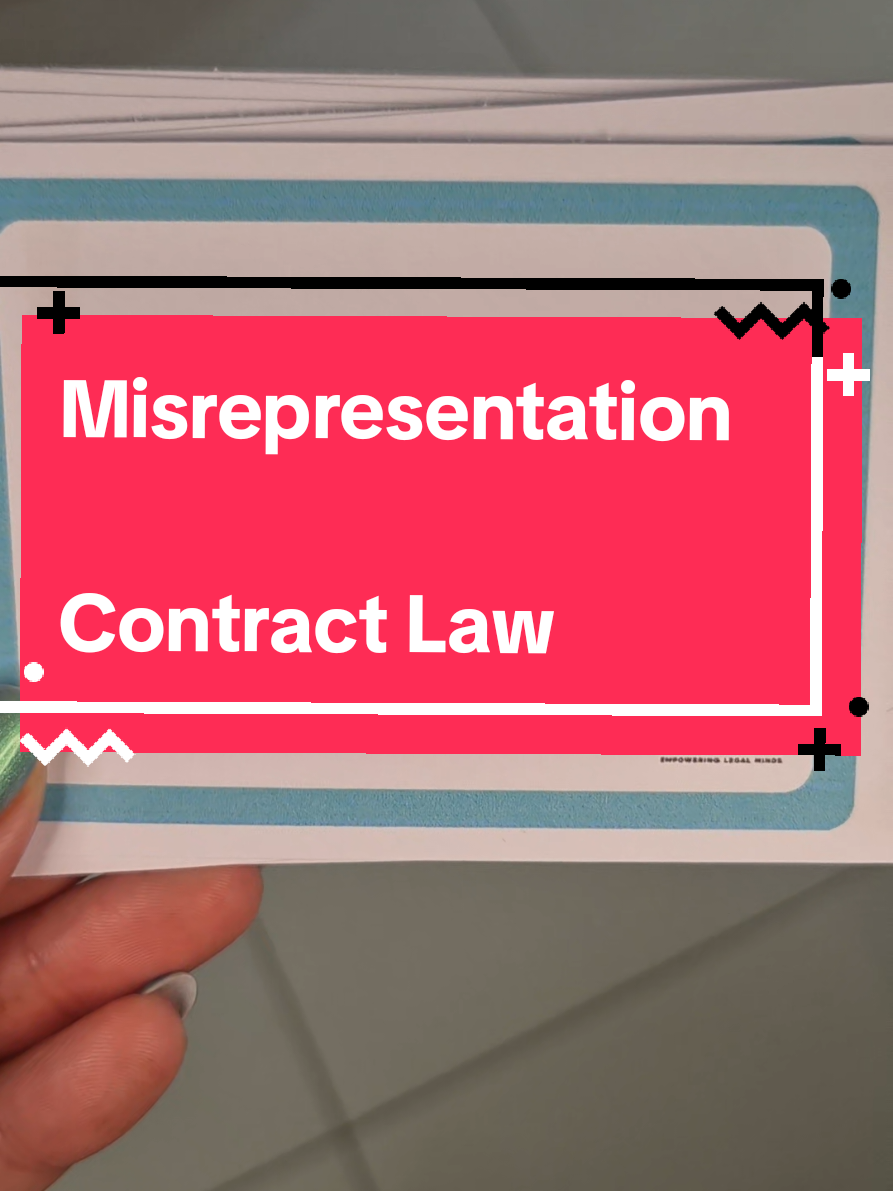 Misrepresentation contract Law Revision Flashcards. #teachlaw #teachlawflashcards #contractlaw #Misrepresentation #aqalaw #aqalawpaper3 #ocrlaw #ocrlawpaper3 
